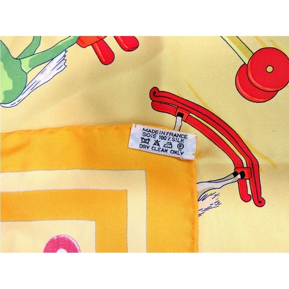 Hermes Yellow Scarf with Rocking Horse Design - Picture 10 of 11